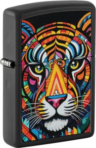 Zippo Tiger Stripes Black Matte Lighter