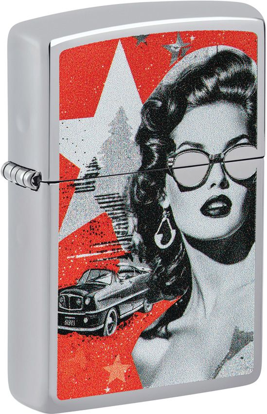 Zippo Glam Glasses Chrome Lighter