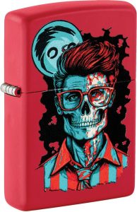 ZO26274 Zippo Dapper Skeleton Red Matte Lighter
