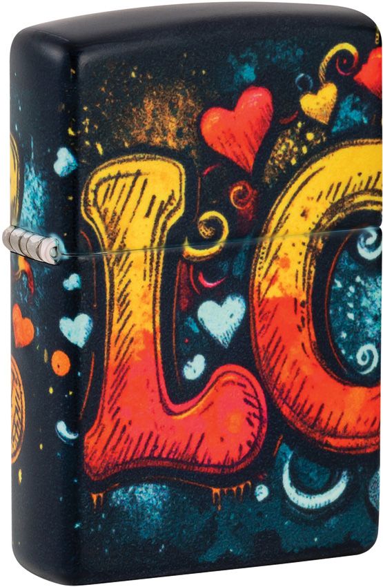 Zippo Love Mural Lighter - Black Matte 540 Color