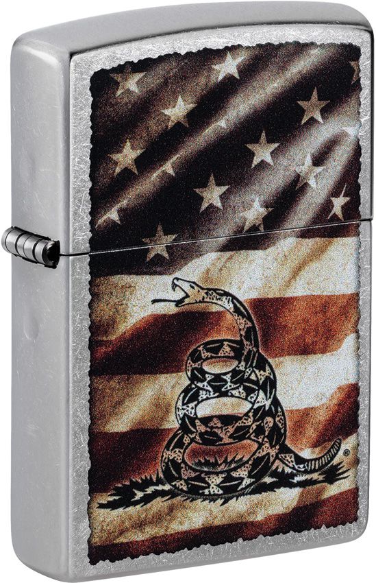 Zippo Don't Tread On Me Lighter - Street Chrome
