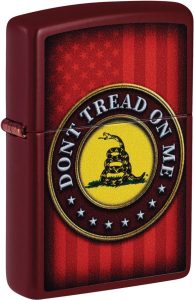 ZO26694 Zippo Don't Tread On Me Lighter - Merlot