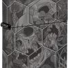 Zippo Mushroom Skulls Lighter High Polish Black Ice