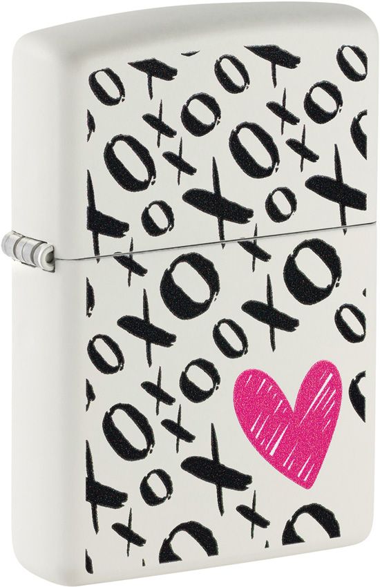 Zippo Hugs and Kisses Lighter - White Matte