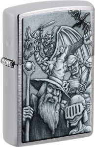 Zippo Mystical Beings Lighter Brushed Chrome