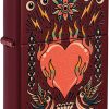 Zippo Tattoo Heart Design Lighter Merlot