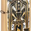 ZO26921 Zippo Art Deco Flame High Polish Brass Lighter