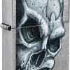 Zippo Skull And Flame Street Chrome Lighter
