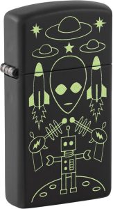 Zippo Alien Invasion Lighter - Black Matte