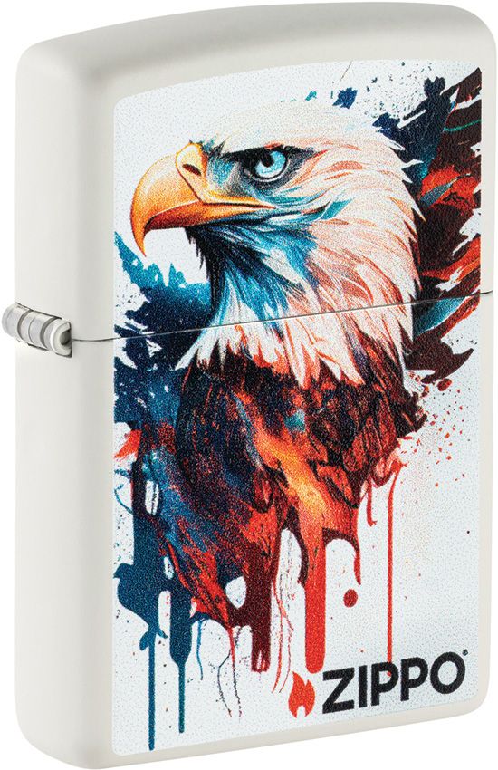 Zippo Painted Eagle Lighter - White Matte