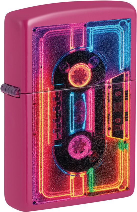 Zippo Neon Cassette Lighter - Hot Pink