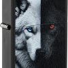 Zippo Two Wolves Black Matte Lighter