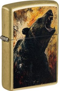 ZO27226 Zippo Grizzly Roar Lighter - Street Brass
