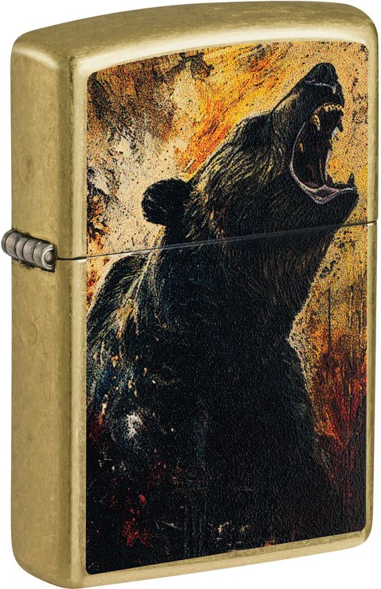 Zippo Grizzly Roar Lighter - Street Brass