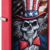 Zippo Uncle Skull Red Matte Lighter
