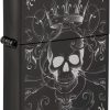 Zippo Royal Skull High Polish Black Ice Lighter
