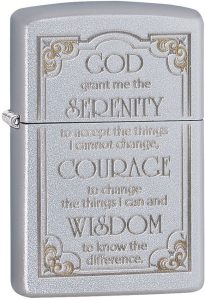 Zippo Serenity Prayer Satin Chrome Lighter