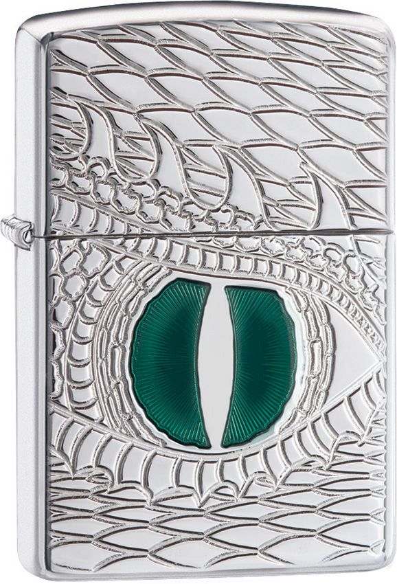 ZO28807 Zippo Dragon Eye Armor Series High Polish Chrome