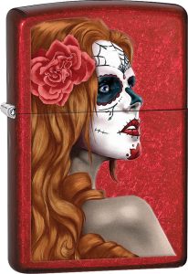 Zippo Day of Dead Girl Candy Apple Red Lighter