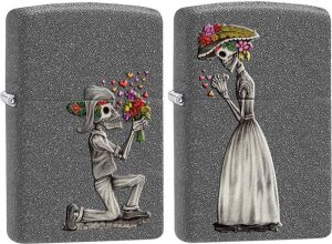 ZO28987 Zippo Day of Dead Skull Set Iron Stone Lighter