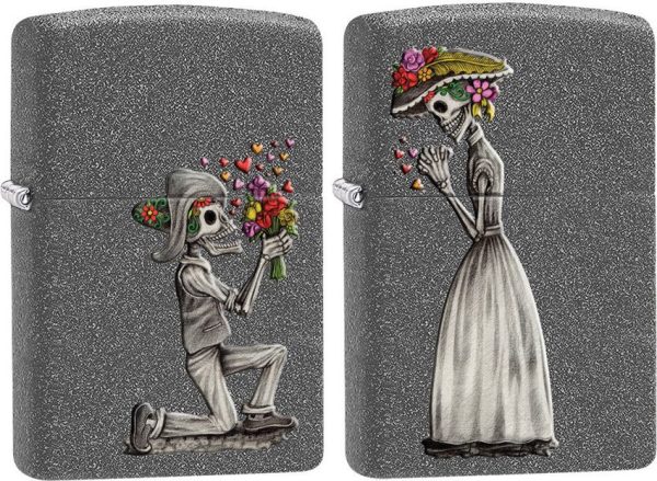 Zippo Day of Dead Skull Set Iron Stone Lighter