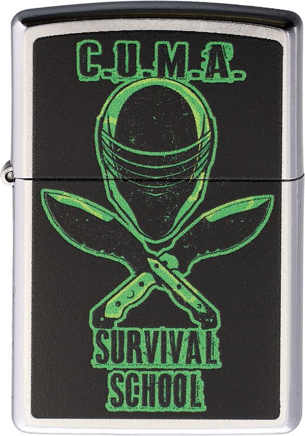 Zippo CUMA Survival School Lighter - Street Chrome