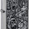 Zippo Jungle Design Street Chrome Lighter