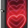 Zippo Hearts Design Black Matte Lighter