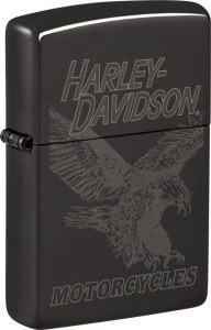 Zippo Harley Davidson Eagle Lighter - Black Ice