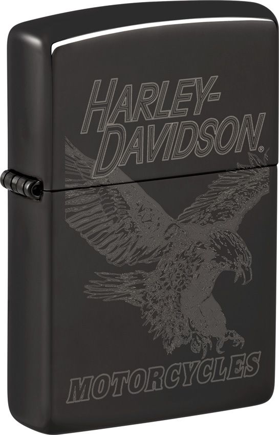 Zippo Harley Davidson Eagle Lighter - Black Ice