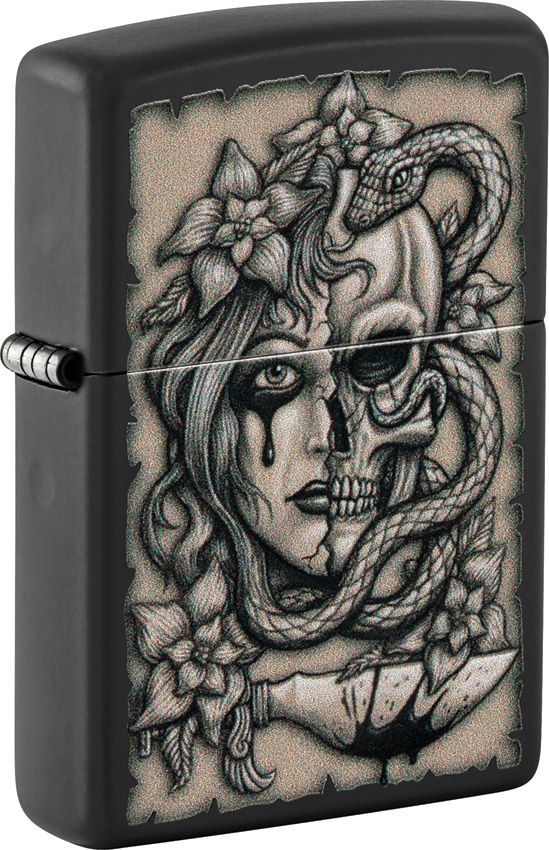 Zippo Gory Tattoo Design Lighter - Black Matte