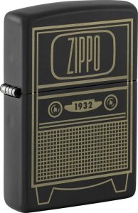 Zippo Vintage TV Design Lighter - Black Matte
