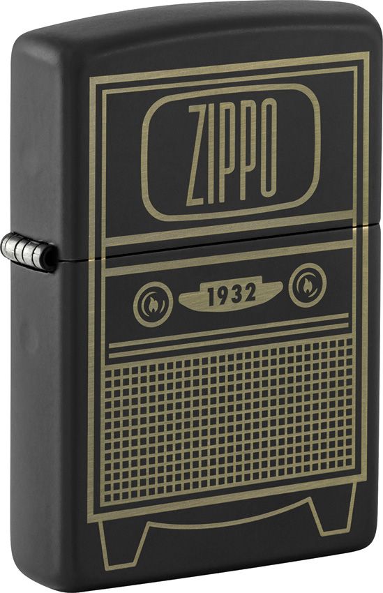 Zippo Vintage TV Design Lighter - Black Matte