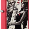 Zippo Skull King Queen Design Red Matte Lighter