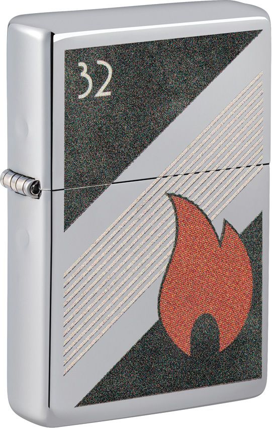 Zippo Flame Design Lighter - Chrome Finish