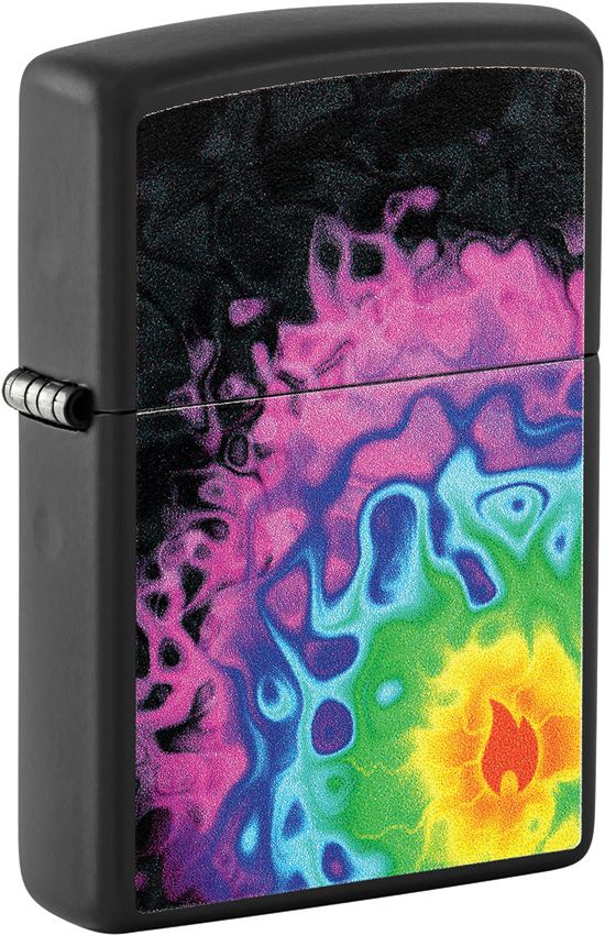 Zippo Flame Pattern Lighter - Black Matte