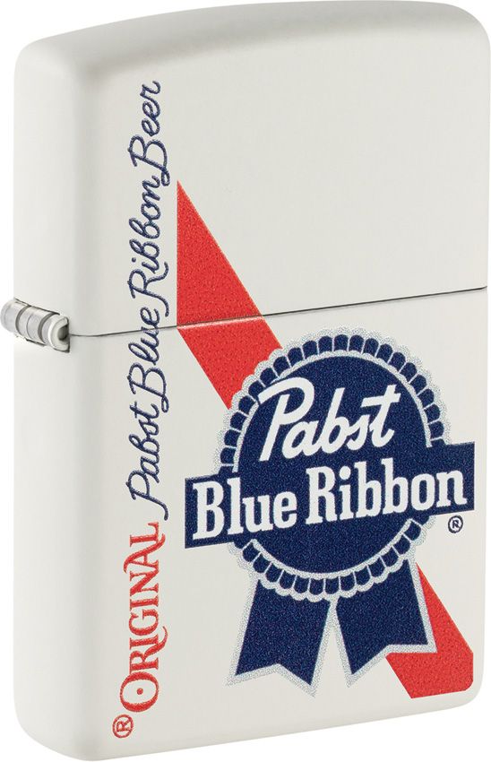 Zippo Pabst Blue Ribbon Lighter - White Matte