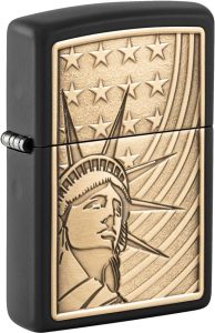 ZO56050 Zippo Lady Liberty Emblem Lighter - Black Matte