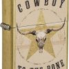 Zippo Buck Wear Cowboy Lighter, Street Brass