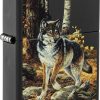 Zippo Linda Picken Wolf Black Matte Lighter