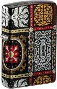 Zippo Tapestry Pattern Brushed Chrome Lighter