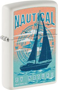 ZO58238 Zippo Buck Wear Nautical Lighter - White Matte
