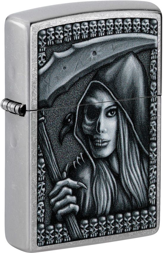 Zippo Grim Beauty Lighter - Street Chrome