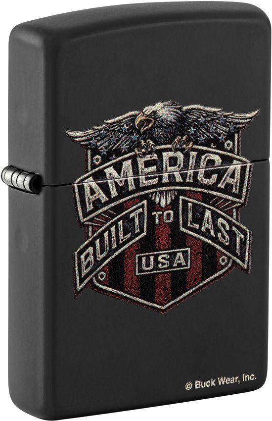 ZO58388 Zippo Buck Wear America Lighter - Black Matte