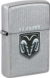 Zippo Ram Logo Lighter - Street Chrome