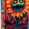 Zippo Spooky Sunflower Tumbled Brass Lighter