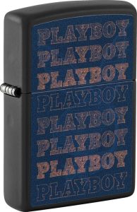 Zippo Playboy Lighter - Black Matte Black Light Sensitive