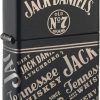 ZO59448 Zippo Jack Daniels Old No 7 Lighter Black Matte Laser 360