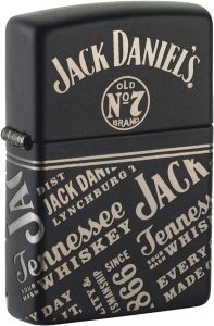 ZO59448 Zippo Jack Daniels Lighter - Laser 360 Black Matte
