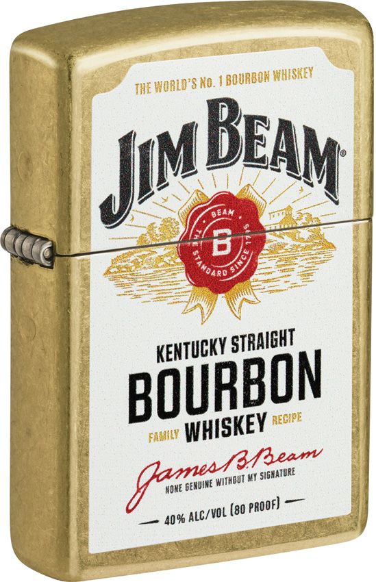 Zippo Jim Beam Label Lighter - Street Brass